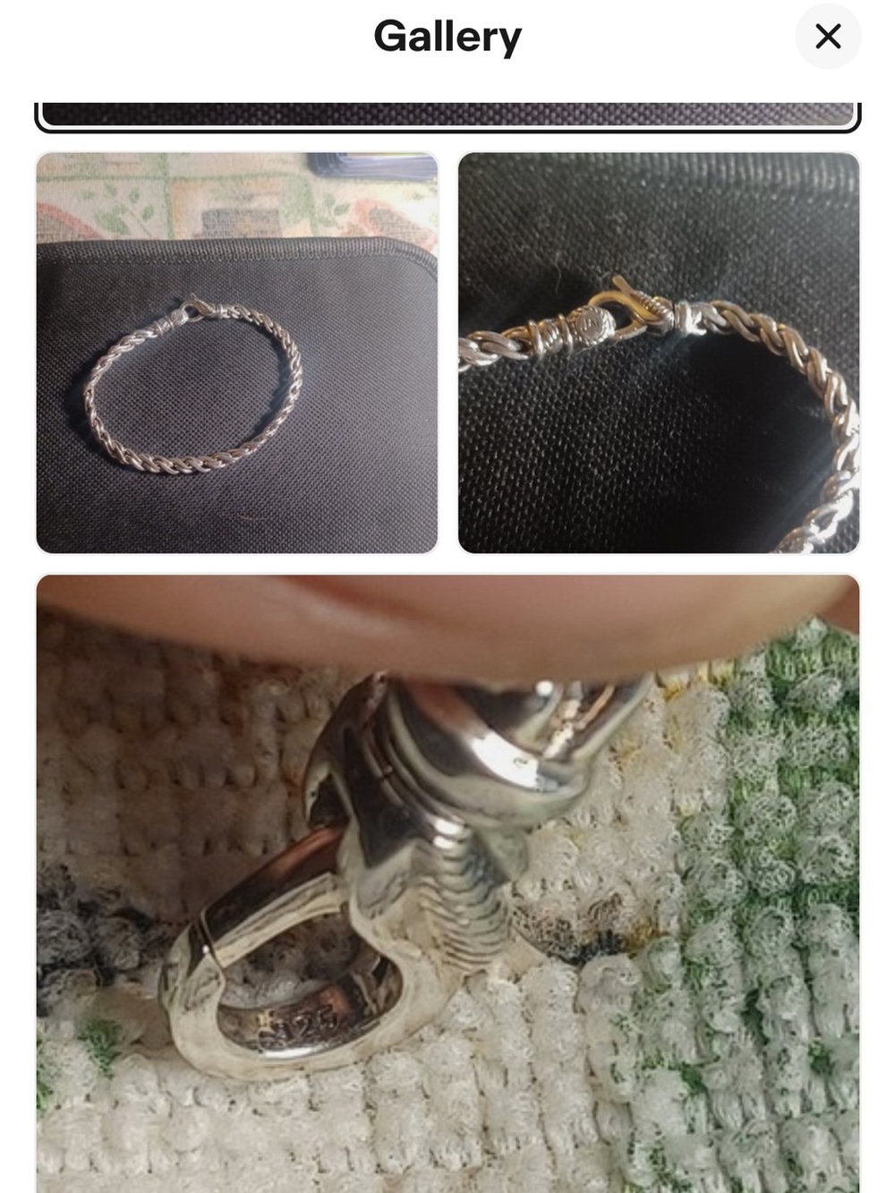 John Hardy Silver Twisted Rope Bracelet - Picture 2 of 3